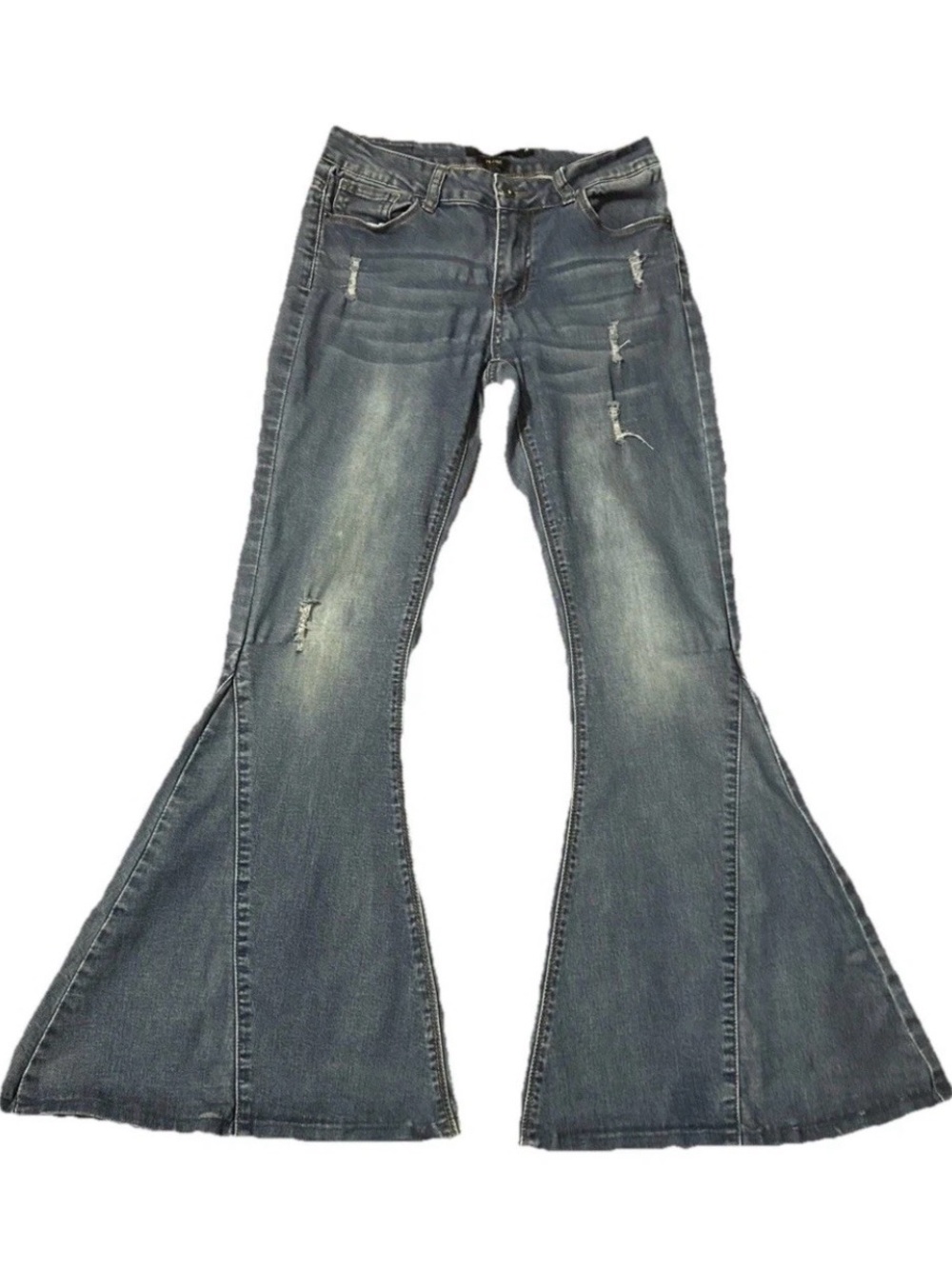 Lucky & Blessed Mid Rise Flare Jean STRETCH  4 Bell Bottom Boho Western Hippie